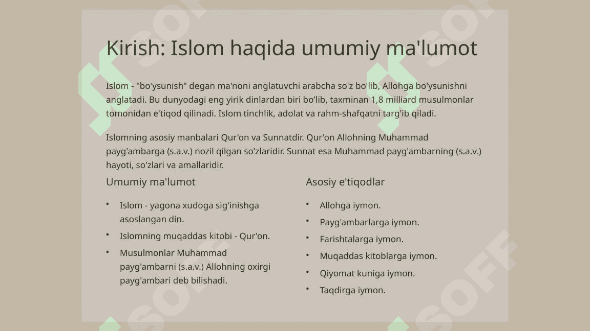 Islom dini tarixi va mohiyati 2