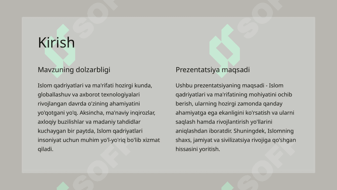 Islom qadriyatlari va ma’rifatining hozirgi davrdagi ahamiyati 2