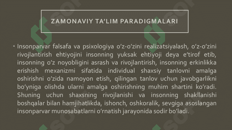 Zamonaviy Ta’lim pradigmalari 7