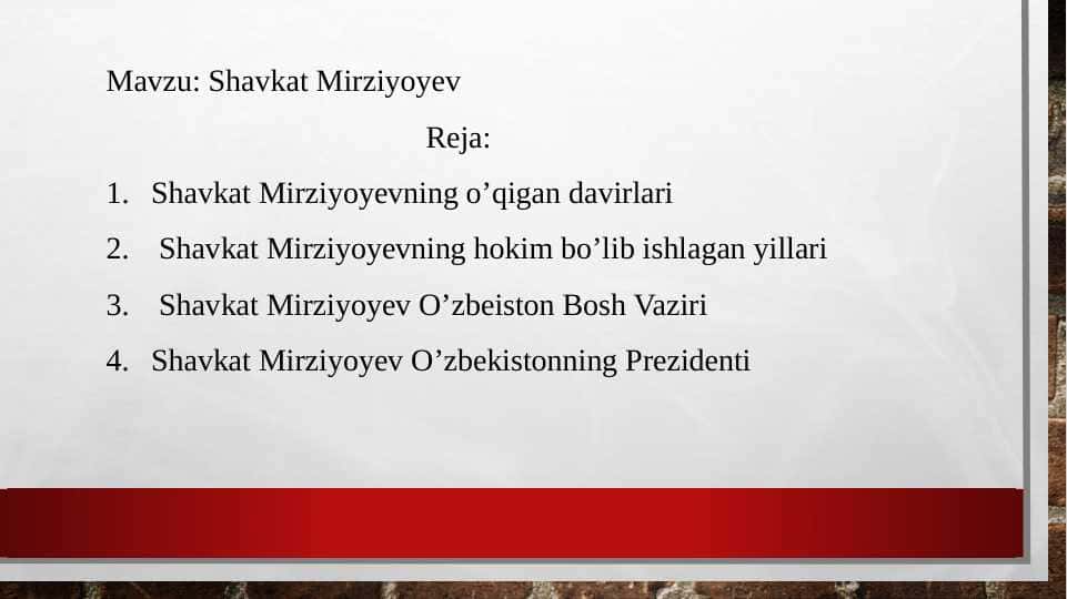 Shavkat Mirziyoyev 1