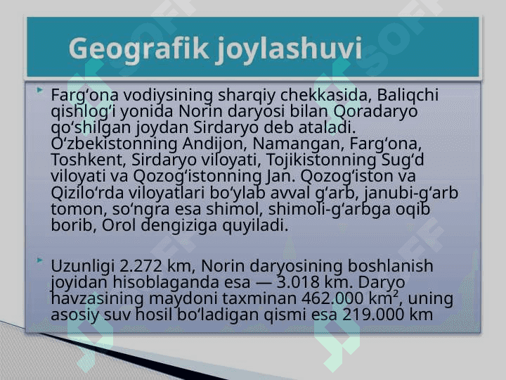 Sirdaryoga gidrografik tavsif 8