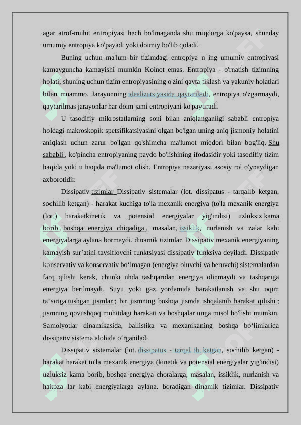 Issiqlik texnikasi entolpiya va entropiya 3