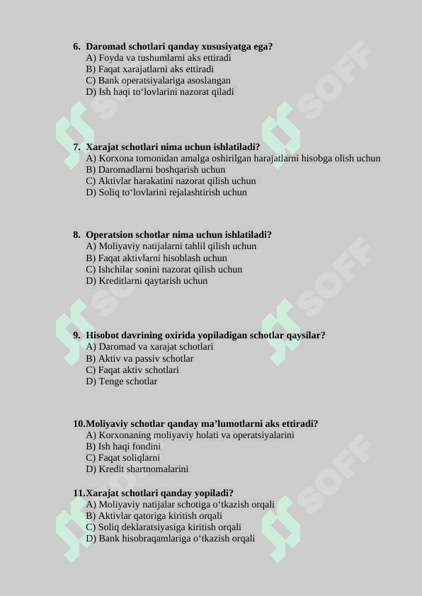 Buxgalteriya schotlarning turkumlanishi 2