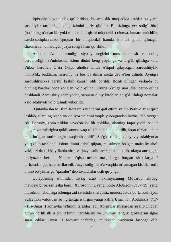 Arab xalifaligi davrida sulolaviy kurashlarning avj olishi 7
