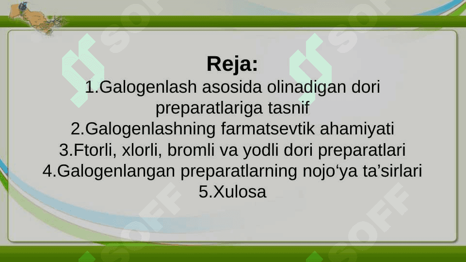 Galogenlash asosida olinadigan dori preparatlari 2