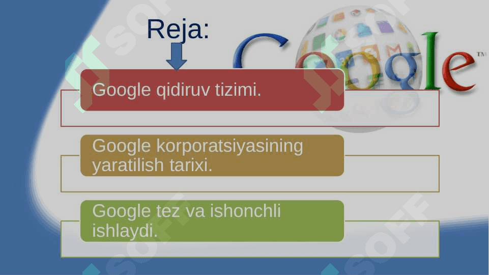 GOOGLE TARIXI, ILOVALARI VA UNING IMKONIYATLARI 2