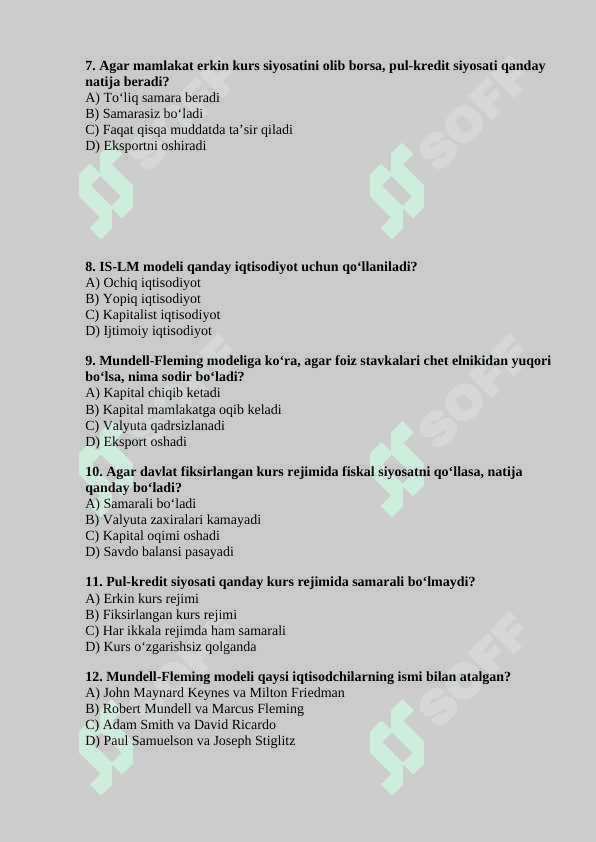 Mundell-Fleming Modeli Testi 2