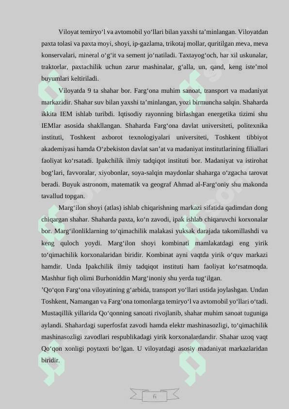 Fargʻona iqtisodiy rayonining chorvachiligi 6