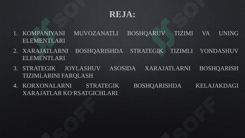 KOMPANIYANI MUVOZANATLI BOSHQARISH TIZIMIDA XARAJATLARNI STRATEGIK BOSHQARUV HISOBI 2