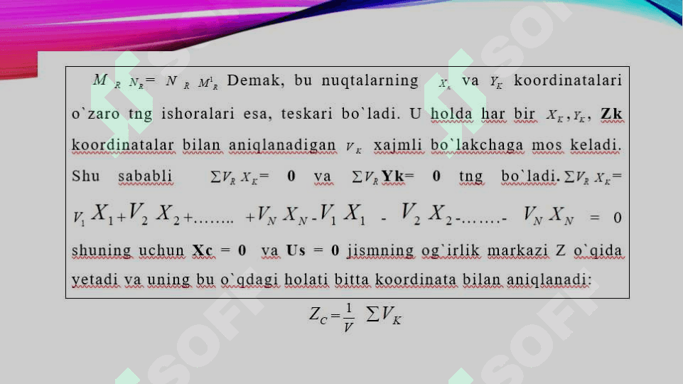 og‘irlik markazini aniqlash. 3