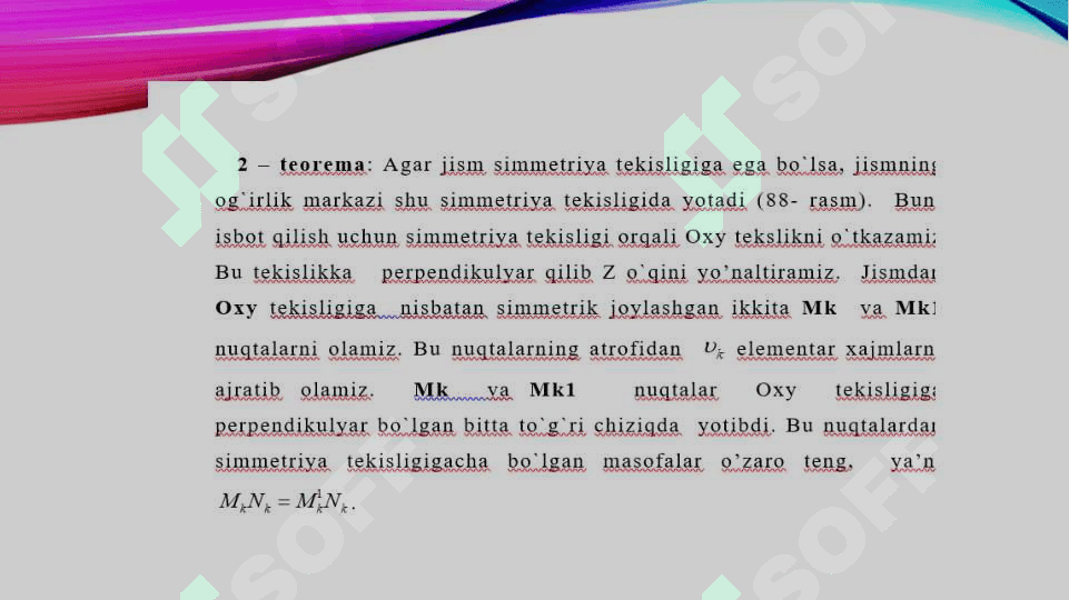 og‘irlik markazini aniqlash. 4