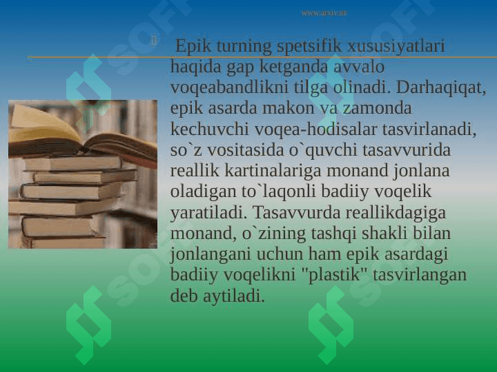 Epik tur va uning janrlari 2
