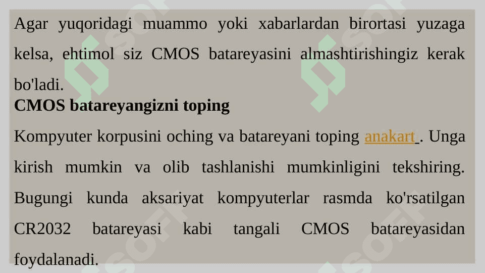 CMOS Batareykani o‘rnatish va sozlash 3