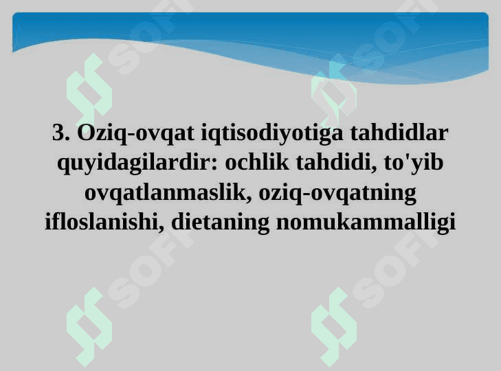 Oziq-ovqat xavfsizligi - milliy oziq-ovqat bozori strategiyasi 7