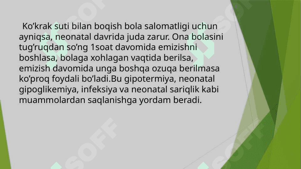 Ko’krak suti bilan ovqatlantirishni zamonaviy tamoyillari 2