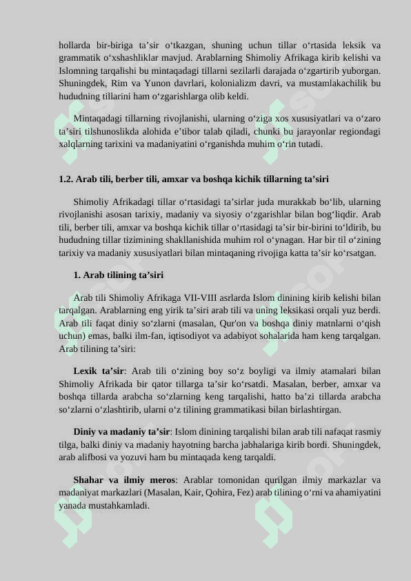 REFERAT Shimoliy Afrika tillari: turkiy, mongol, koreys, yapon va boshqa tillar 5