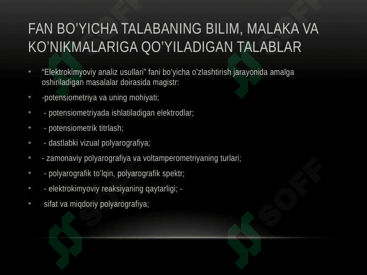Elektrokimyo davolash va diagnostika usullari 4