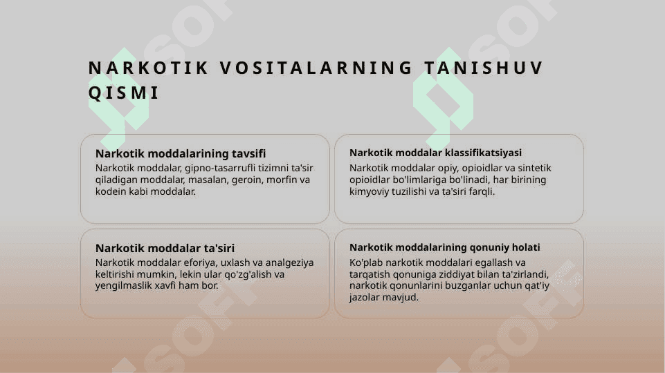 Tabiy va sintetik narkotik vositalar 2