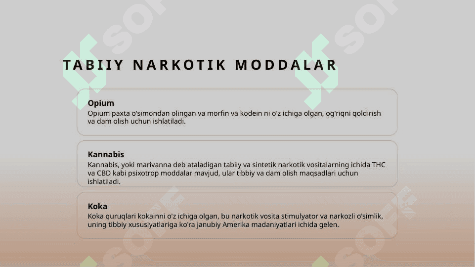 Tabiy va sintetik narkotik vositalar 4