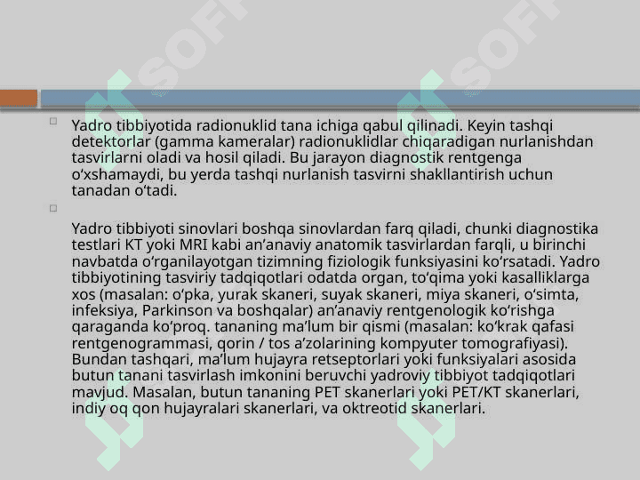 Yadro kimyosining tibbiyotdagi o‘rni 2
