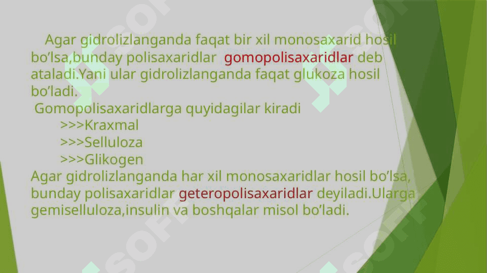 Polisaxaridlar . Kraxmal . Selluloza 3