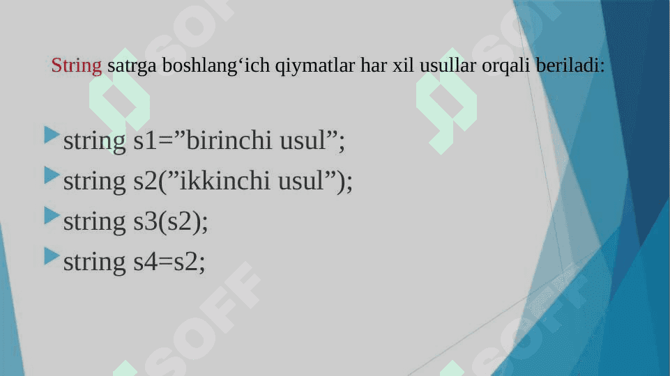 Satrlar va kengaytirilgan belgilar 4