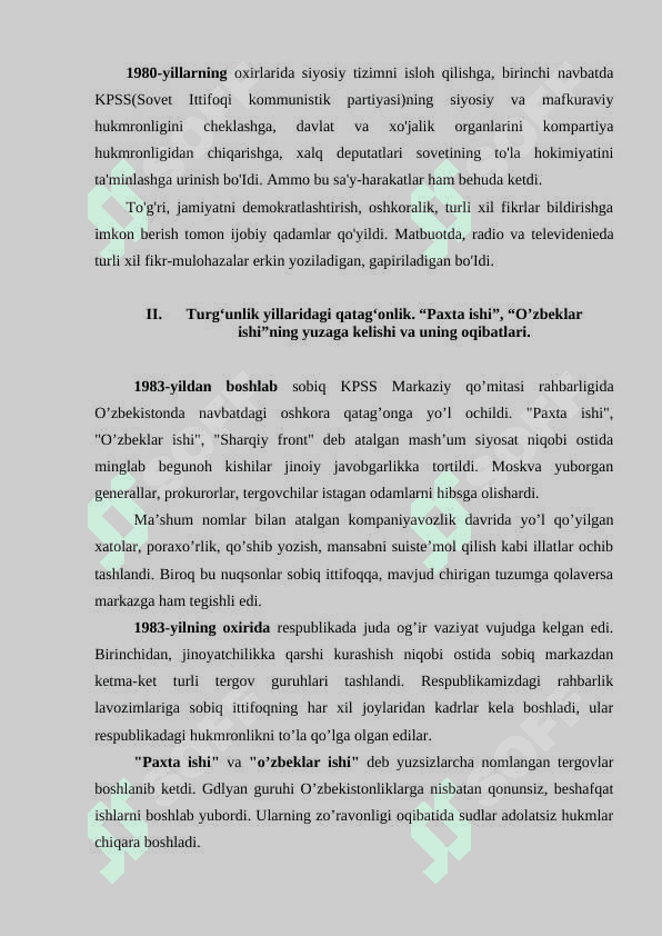 Mustaqillikka erishish arafasida O‘zbekistondagi ijtimoiy-siyosiy jarayonlar. 3