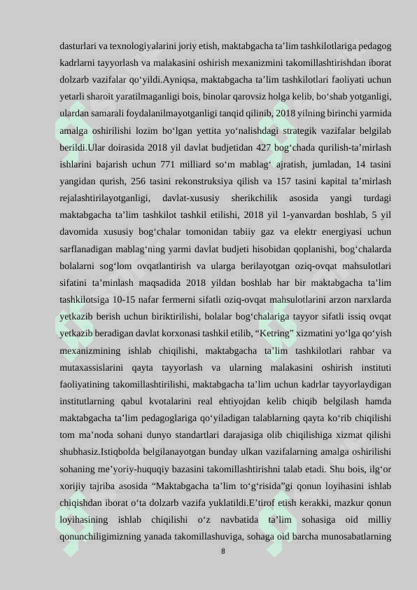 Ta’lim tizimida MTTning tutgan o‘rni va uning istiqbollari 8