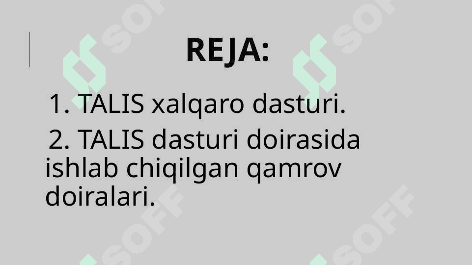 TALIS xalqaro dasturi. Dastur doirasida ishlab chiqilgan qamrov doiralari 2