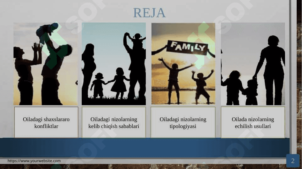Oilaviy munosabatlarda uchraydigan nizolar. 2