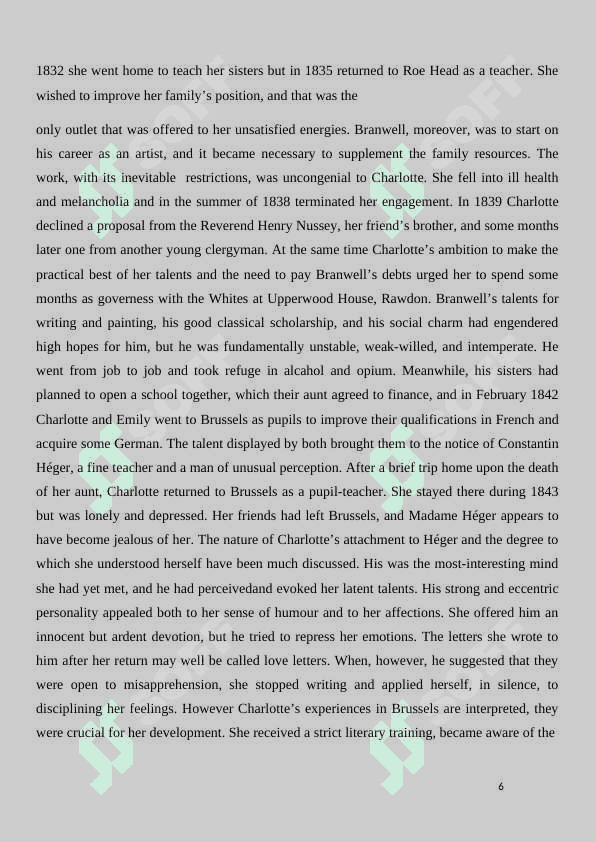 The role of women in society in Charlotte Bronte’s novel “Jane Eyre” 6