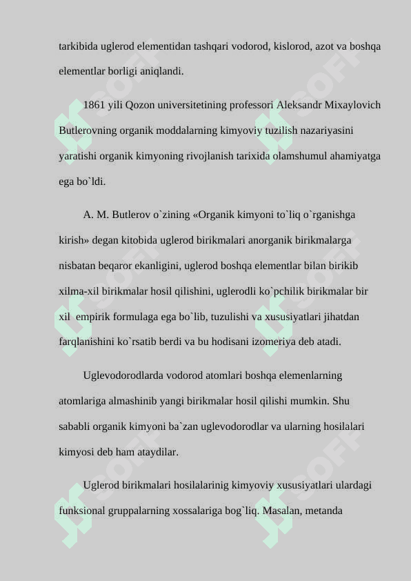 ORGANIK MODDALARNING KIMYOVIY TUZILISH NAZARIYALARI 6