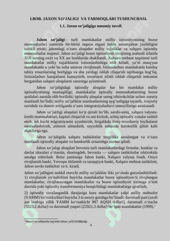 Jahon xoʻjaligi va uning tarmoqlar tarkibi 4