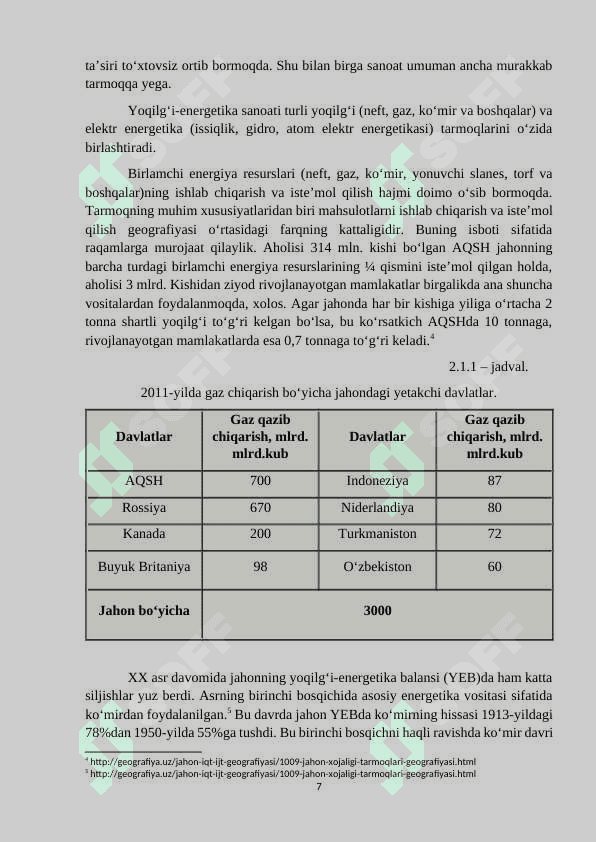 Jahon xoʻjaligi va uning tarmoqlar tarkibi 7