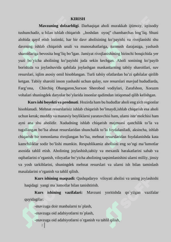 Qashqadaryo viloyati aholisi va uning joylashishi 2