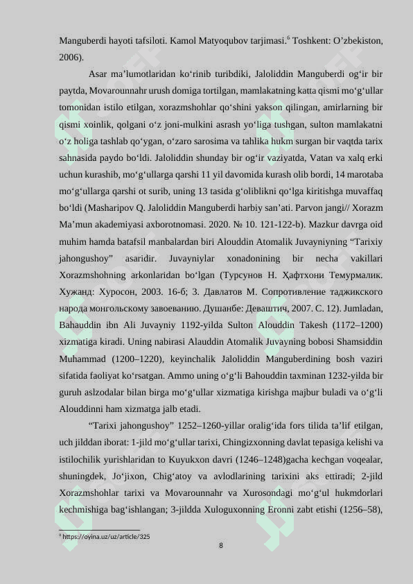 Shahobiddin Muhammad An – Nasaviy. Sulton Jaloliddin Manguberdi hayoti 8