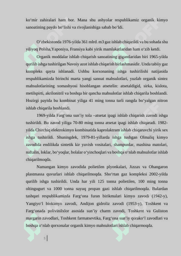 O‘zbekistonning kimyo majmuasi va uning rivojlanishi 5