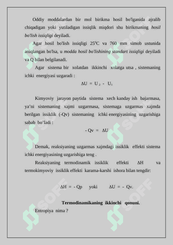 Kimyoviy reaksiyalarning issiqlik effekti 4