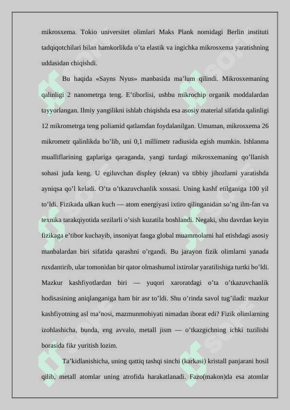 Nano o’lchamli yupqa qatlamlarning tuzilishi va xossalari 4