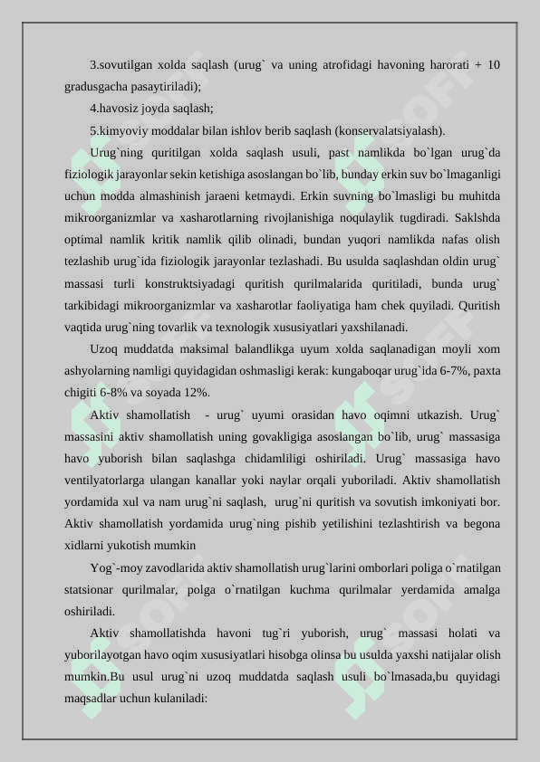 Noanaviy moyli urug‘larni saqlashning texnologik asoslari 4