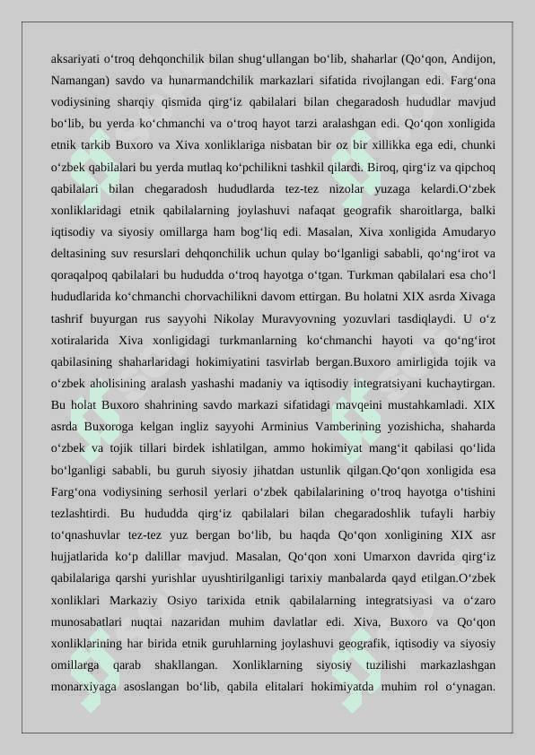 O‘zbek xonliklarida etnik qabilalarning joylashuvi 4