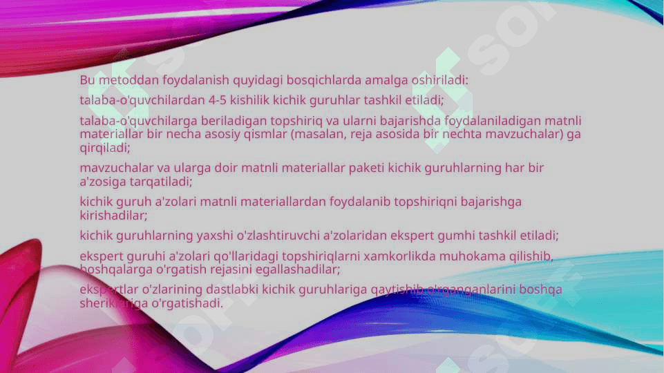 O’quv jarayonlarini tashkil etishda zamonaviy  pedagogik texnalogiyalar 7