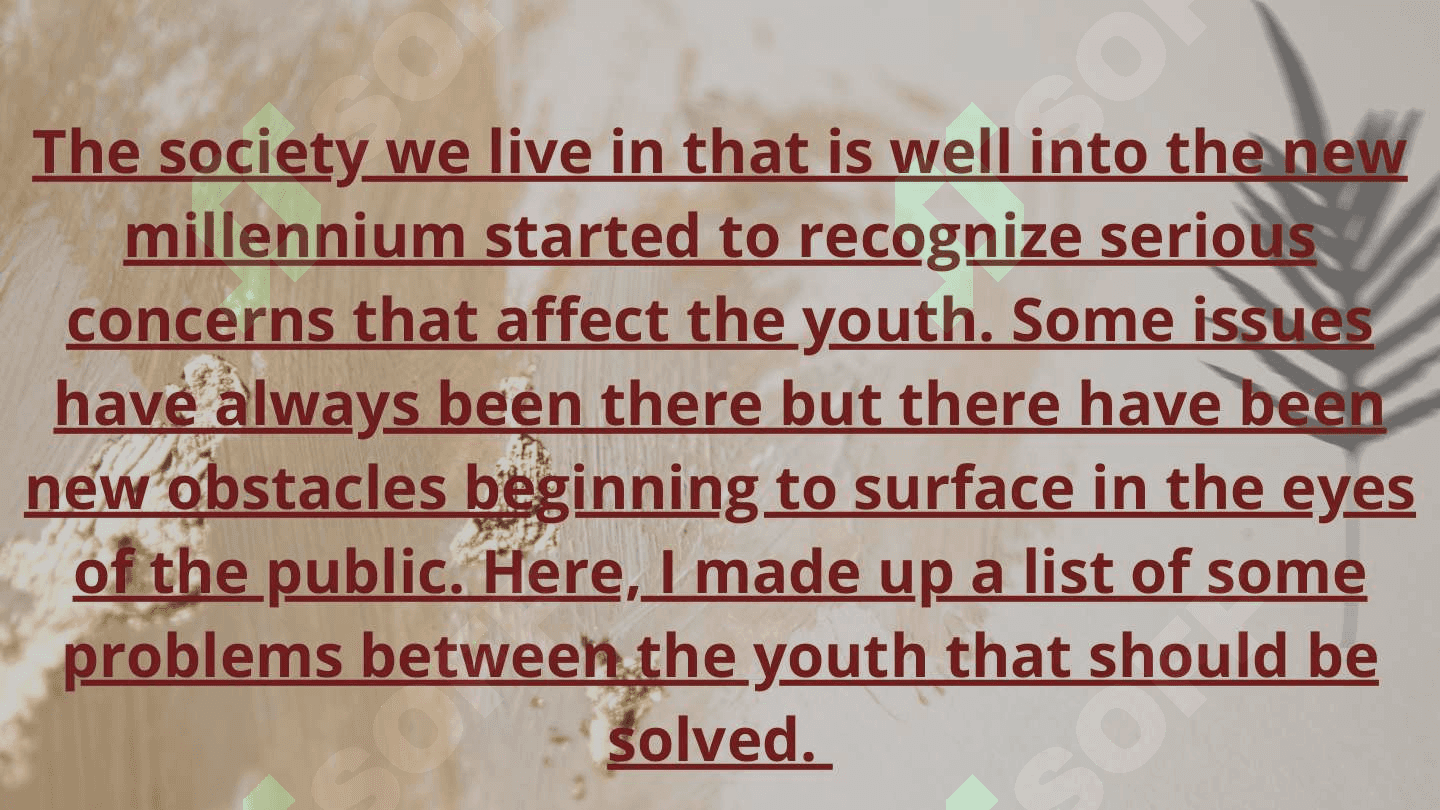 The society we live in that is well into the new millennium started 2
