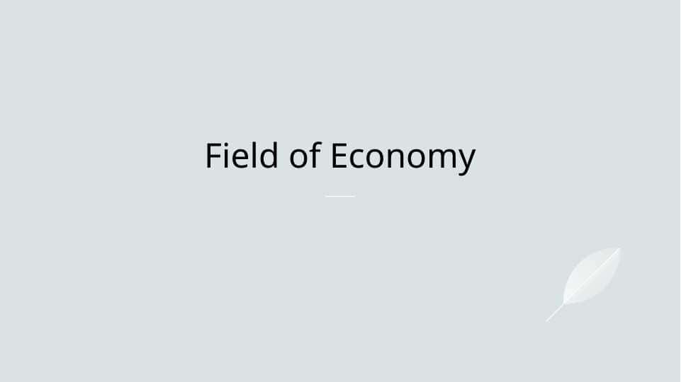 Field of Economy