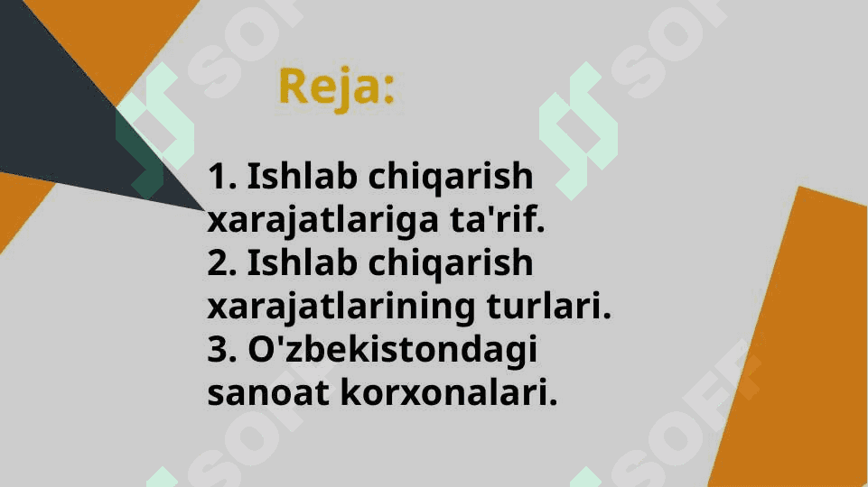 Ishlab chiqarish xarajatlari 2