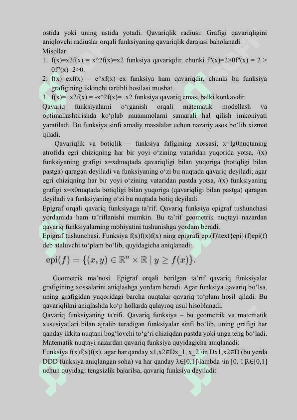 OSHKORMAS FUNKSIYA VA UNI HOSILA YORDAMIDA TO‘LA TEKSHIRISH 6