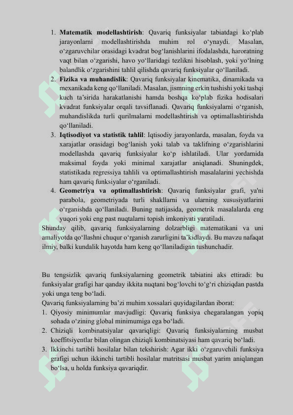 QAVARIQ FUNKSIYALAR SINFI VA ULARNING XOSSALARI 3