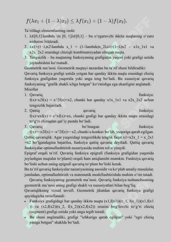 QAVARIQ FUNKSIYALAR SINFI VA ULARNING XOSSALARI 7