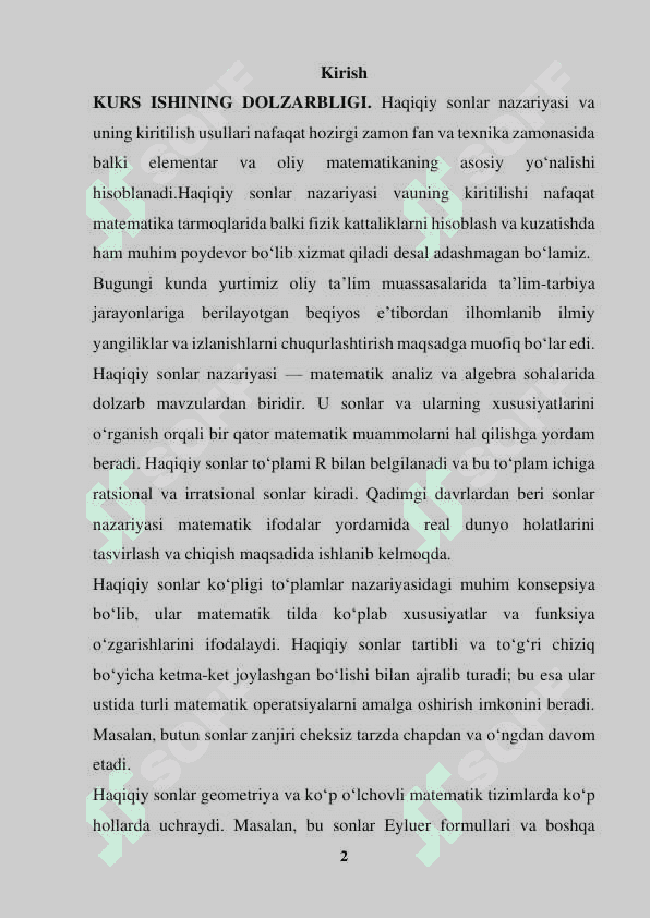 SHARTLI YAQINLASHUVCHI QATORLAR. RIMAN TEOREMASI 2