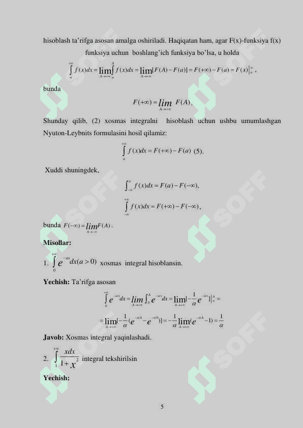 XOSMAS INTEGRALLAR 5